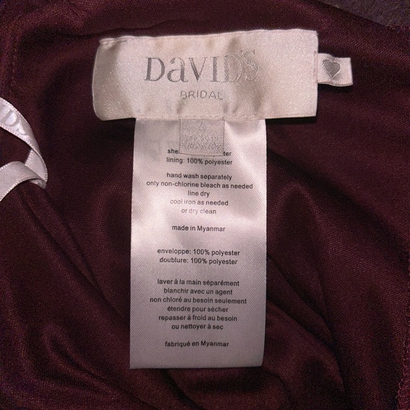 Wine Red David’s Bridal Gown - Picture 5 of 6